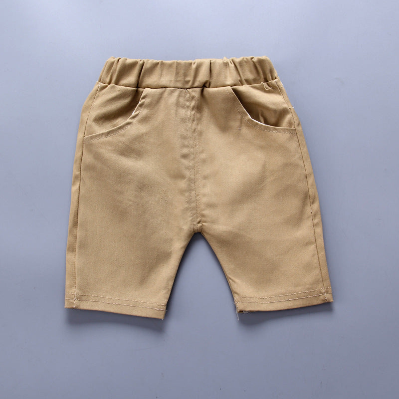 Boys Anchor Print Summer Suit – Korean Style Short Sleeve Shirt & Shorts Set