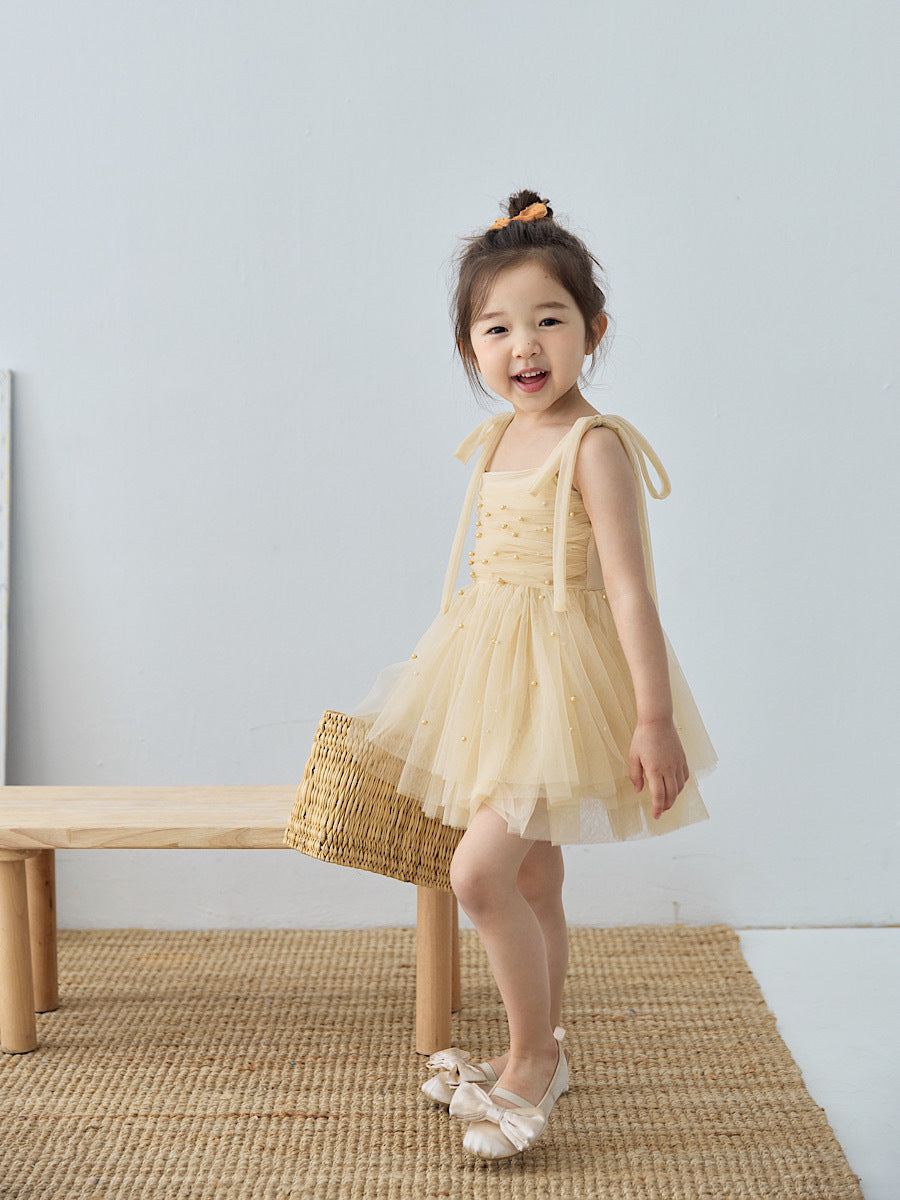 Girls' Spring New Style Suspender Princess Dress