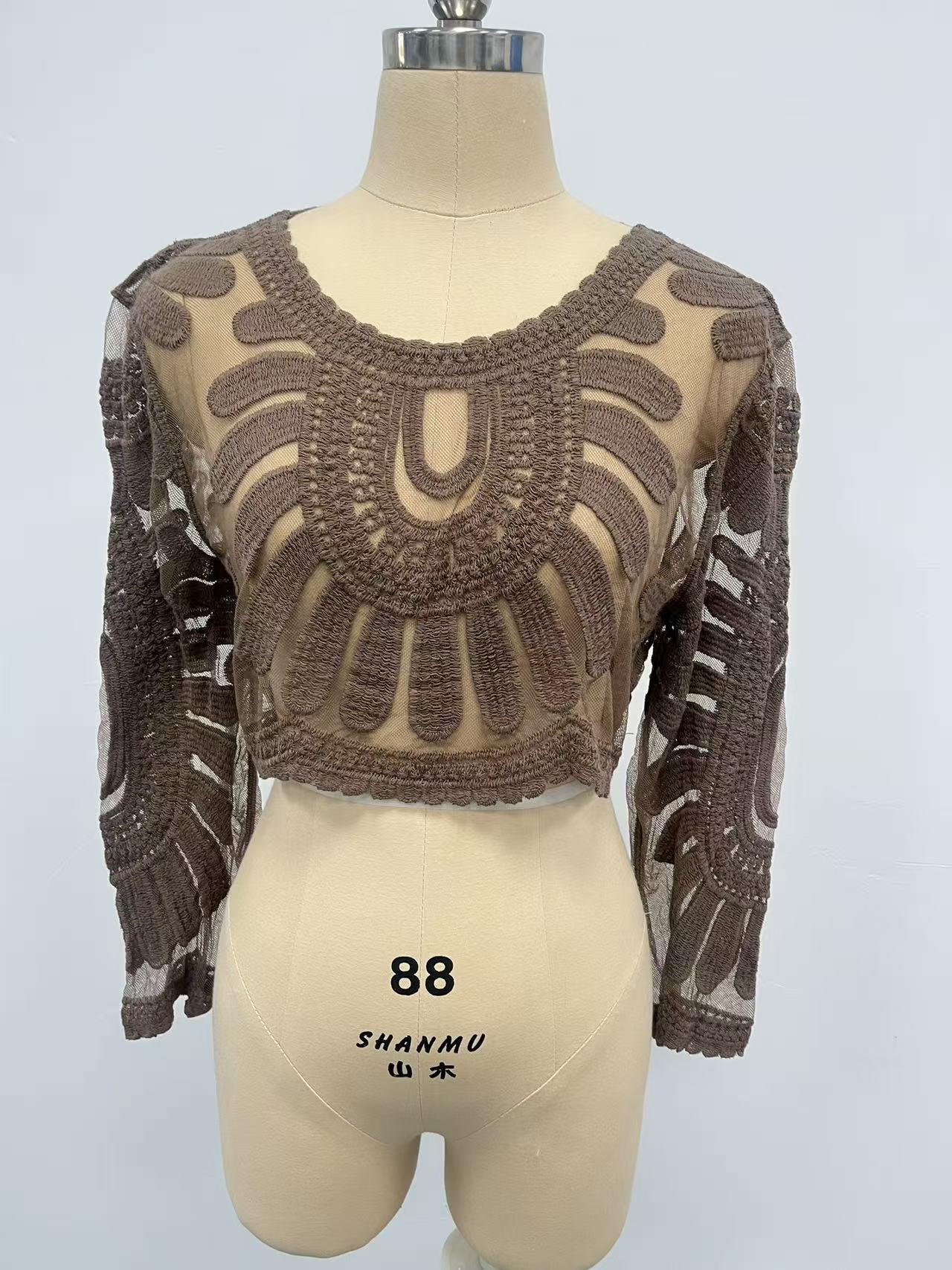 Khaki lightweight beach cardigan for women