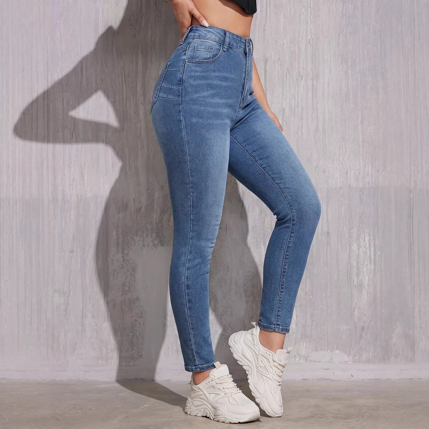 High-waisted Butt-lifting Skinny Jeans For Women