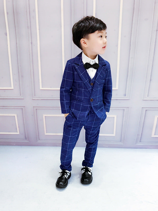 Boys 3 Piece Suit – Kids Formal Blazer, Waistcoat & Trousers Set for Weddings & Parties