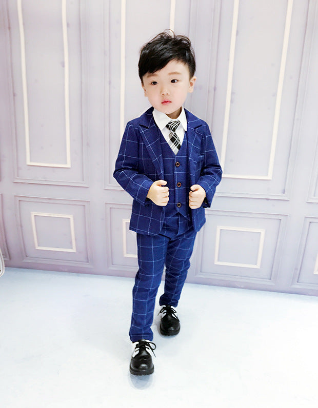 Boys 3 Piece Suit – Kids Formal Blazer, Waistcoat & Trousers Set for Weddings & Parties