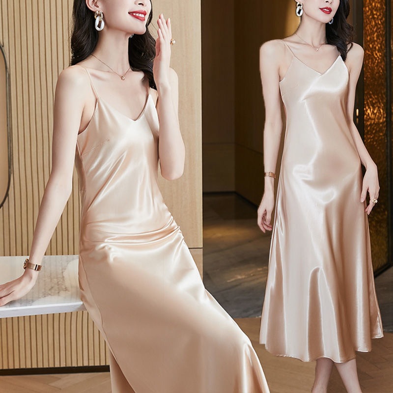 Womens Stylish Sexy Figure-hugging Slip Dress