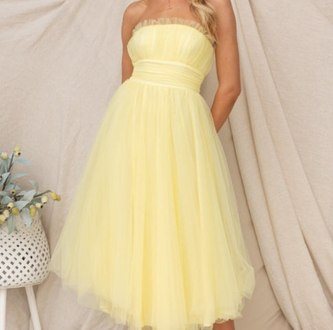 Tube Top Mesh Dress For Women