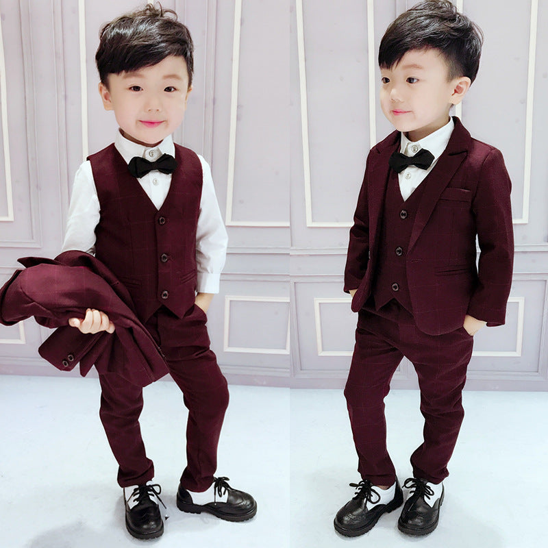 Boys 3 Piece Suit – Kids Formal Blazer, Waistcoat & Trousers Set for Weddings & Parties