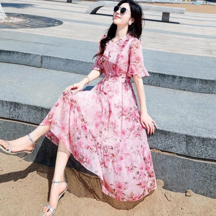 New Niche French-style Midi Printed Dress