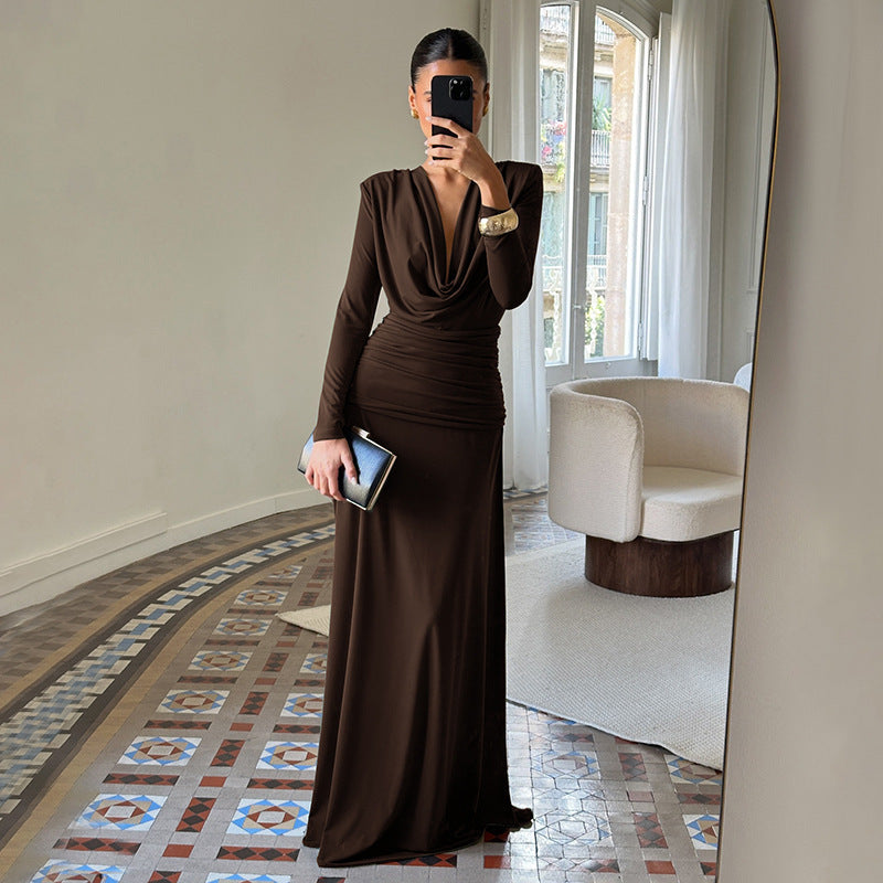 Women's Fashion Solid Color Sheath Dress
