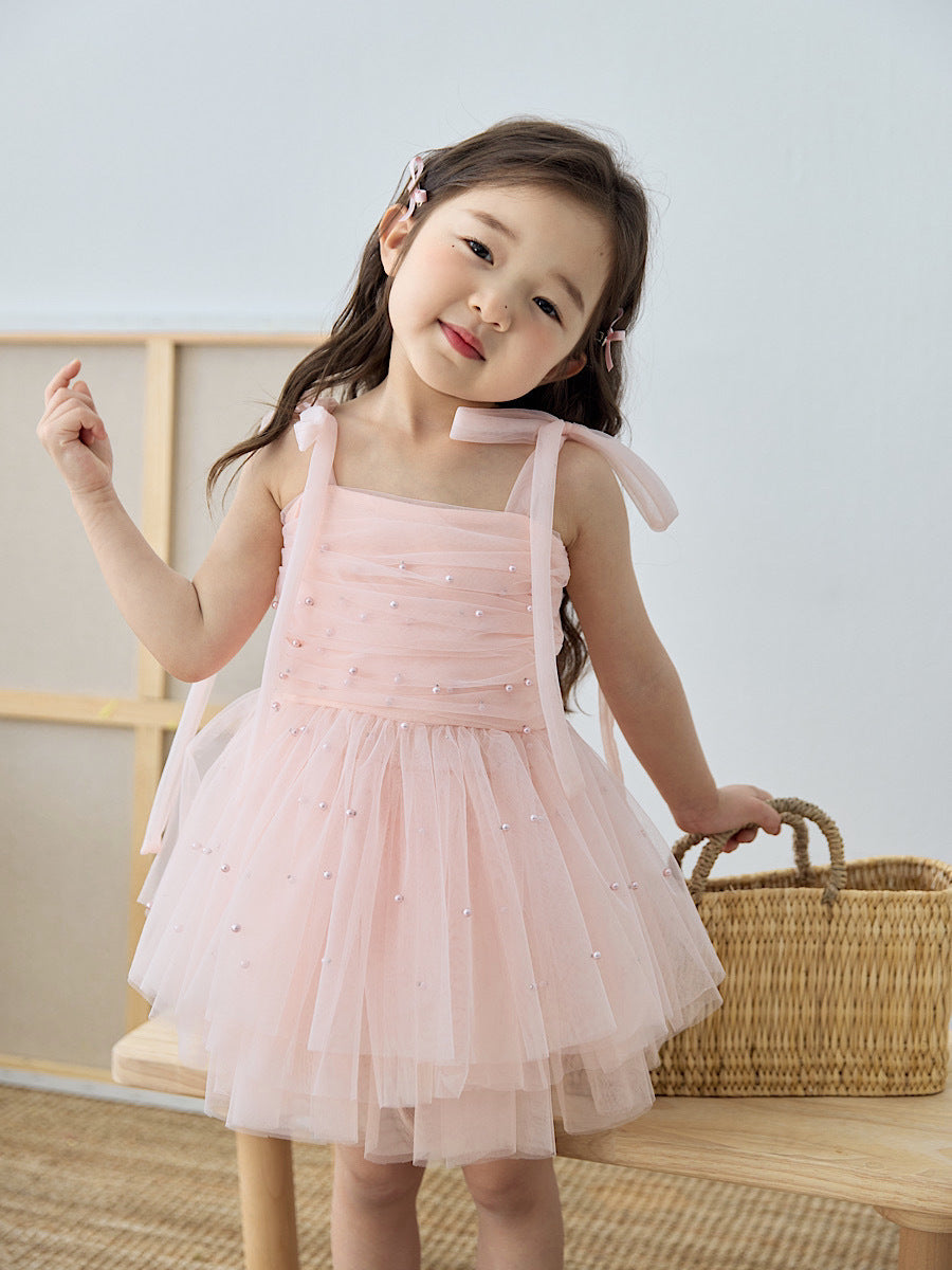 Girls' Spring New Style Suspender Princess Dress