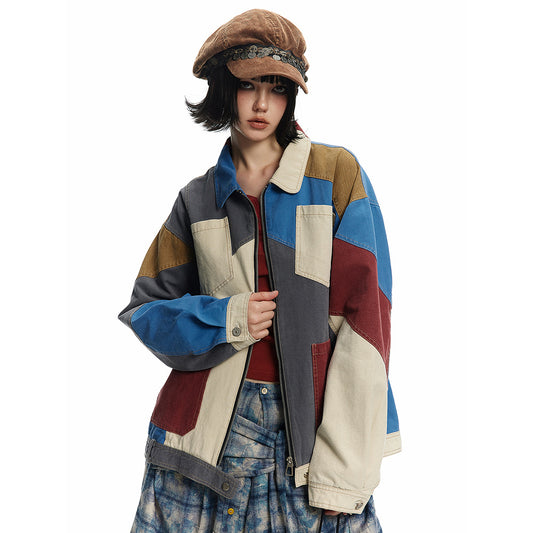 Stitching Loose Jacket Men And Women