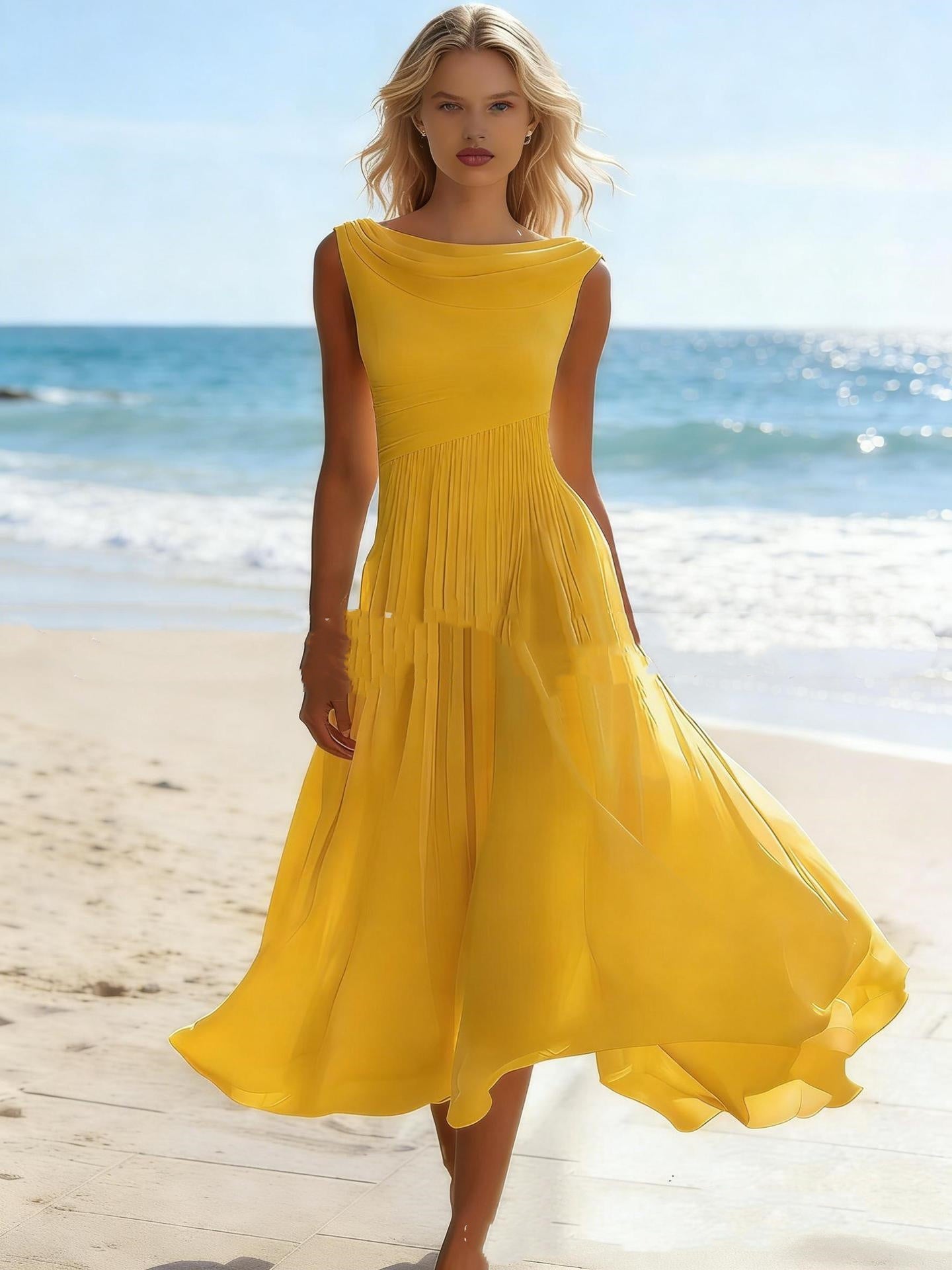Resort-style Flowing Chiffon Dress