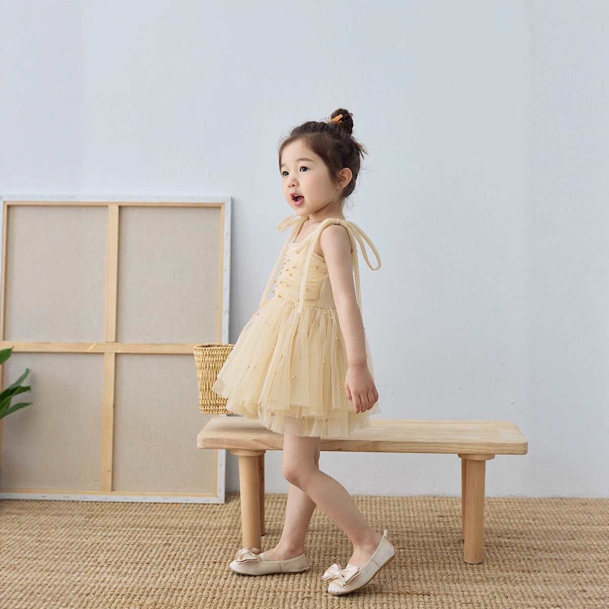 Girls' Spring New Style Suspender Princess Dress
