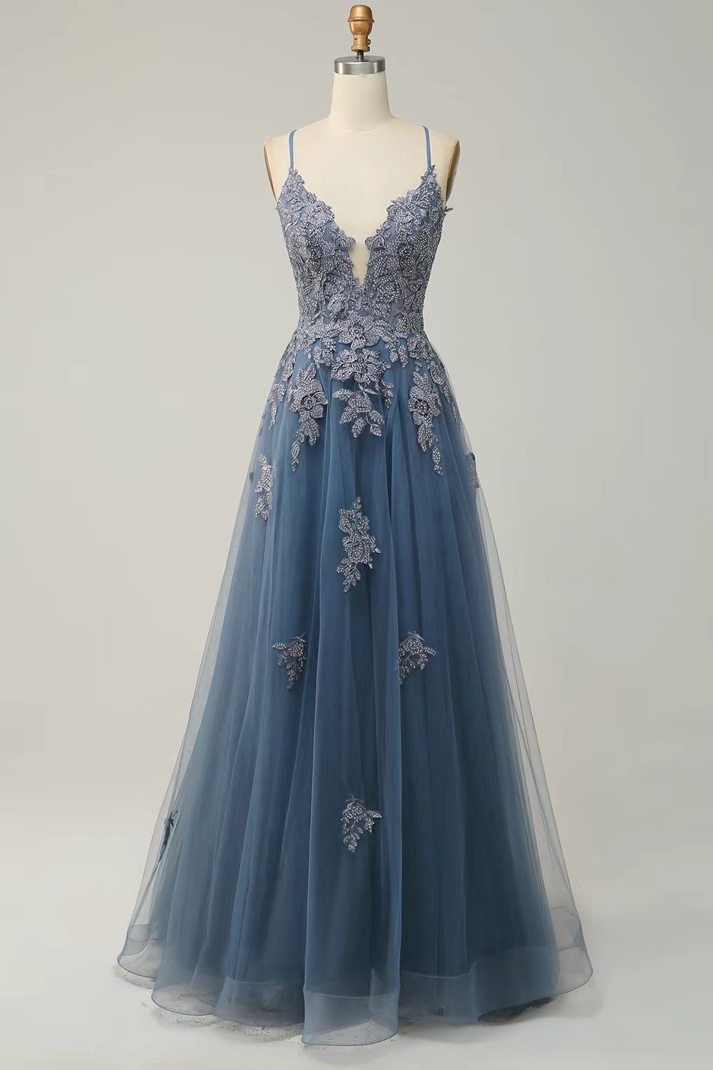 Elegant sleeveless satin prom dress for women front view