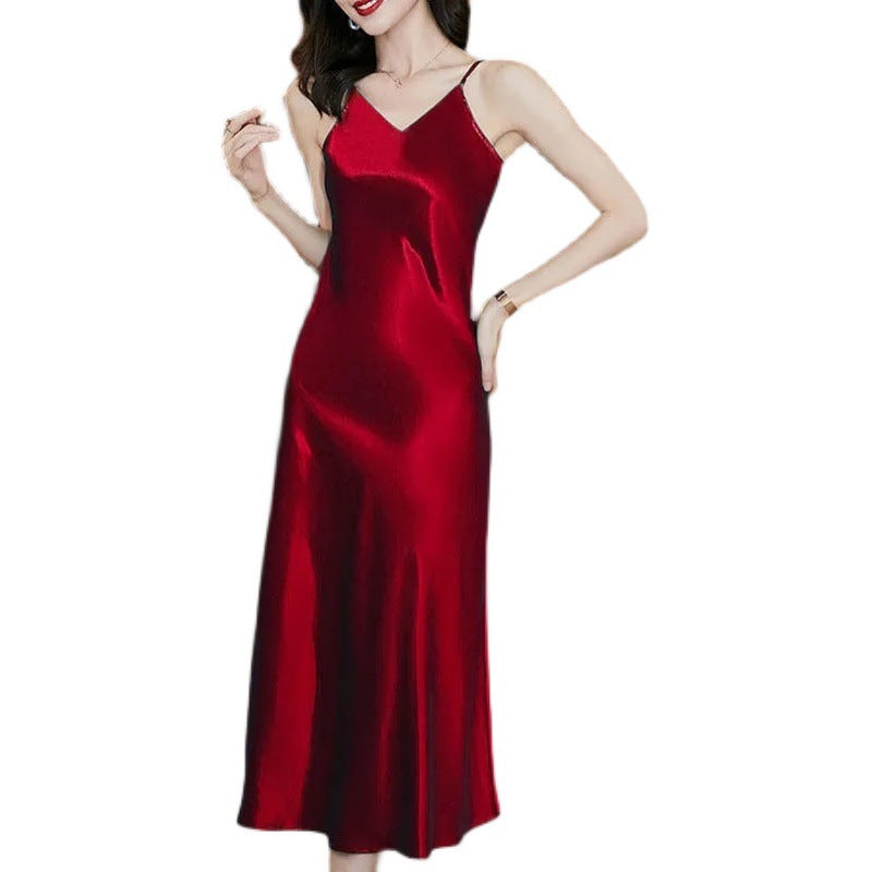 Womens Stylish Sexy Figure-hugging Slip Dress