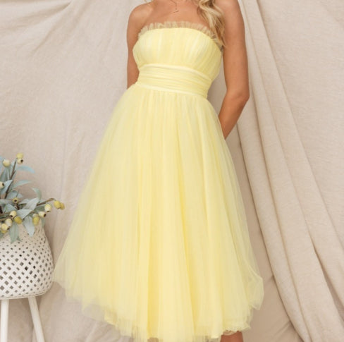 Tube Top Mesh Dress For Women
