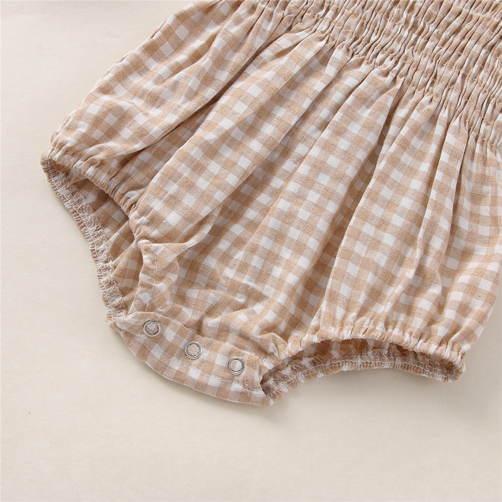 Infant Baby Girls 2Pcs Summer Outfits, Sleeveless Frill Smoc