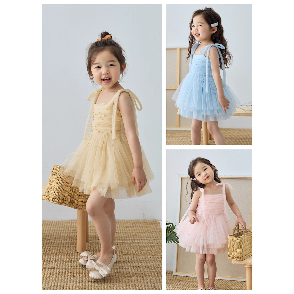 Girls' Spring New Style Suspender Princess Dress