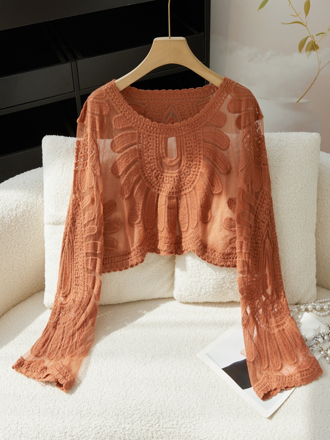 Rust red women’s beachwear cover up